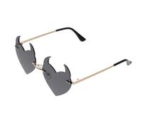 IWOWHERO Lunettes de Soleil de Cœur Plastique, sans Monture, Ambiance Noël | Protection UV, Style Chic, pour Femmes, Influenceuses, Photos, Fêtes Costumées et Soirées