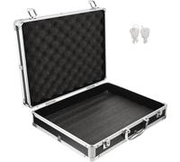 IWOWHERO Mallette à Outils en Alliage D'aluminium Noire, Boîte à Outils Portable Serrure et Clé, Grosse Capacité, Étui de Transport Multifonction pour Pièces, Remède et Cosmétiques, Usage