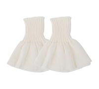 IWOWHERO Manchettes Décoratives en Fil de Coton pour Vêtements, 1 Paire de Poignets Élastiques Fausses Manches, Accessoires Vestimentaires Raffinés pour Couture et Déguisement, Style Petit