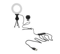 IWOWHERO Mini Anneau Lumineux LED pour Webcam Lampe de Vidéoconférence avec Trépied Éclairage Ajustable pour Photo et Streaming Lumière Douce sans Ombre