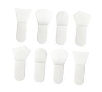 IWOWHERO Mini Brosses Visage 8 Pcs en Silicone Manche Court - Spatule Éventail Langue Forme Polygonale - Outil de Nettoyage Visage et Application Masque
