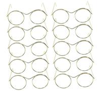 IWOWHERO Mini Lunettes De Poupée en Métal Doré Rondes Petite Taille, Accessoires pour Poupées, 10 Pièces, pour L'artisanat Décoration Créative