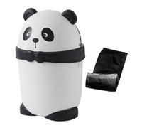 IWOWHERO Mini Poubelle Panda en Pp avec Couvercle, 1 Pièce pour Chambre