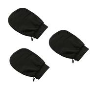 IWOWHERO Moufles Exfoliants de Bain Noirs en Rayonne Lot de 3 pour Gommage Profond et Usage Autobronzant Adaptés aux Adultes