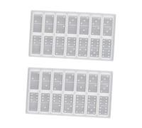 IWOWHERO Moules en Silicone Blanc Faciles à Utiliser Forme Domino Lot de 2 pour Dominos Réutilisables pour Bricolage et Loisirs Créatifs DIY
