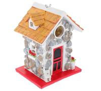 IWOWHERO Nichoir Suspendu en Résine Solide pour Oiseaux, Nid Nourricier Extérieur Jardin, Cabane Décorative Résistante aux Intempéries, pour Petites Espèces et Espaces Extérieurs