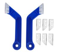 IWOWHERO Outil de Nettoyage Joints Carrelage Robuste avec Lame Racloir pour Sol et Salle de Bain Manche Plastique Kit de Lames pour Élimination de Coulis et Finition des Joints