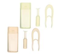 IWOWHERO Outil de Ramassage de Lentilles de Contact en Silicone Souple avec Ventouse et Pince à Embout Doux, Kit 2 Pièces Jaune et Vert, Portable et Hygiénique, Retrait Facile