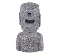IWOWHERO Ouvre-bouteille Créatif en Résine Forme Statue Moaï Gris Roche, Décapsuleur Robuste Métal, Accessoire Bar et Fête, Présent Original Ouvre-bière pour Amateurs de Bière