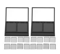 IWOWHERO Palette de Maquillage Vide Noire Mate 8 Compartiments avec 8 Recharges en Aluminium, Mini Palette Magnétique Rechargeable, pour Fards à Paupières, Blush et Gloss, Format