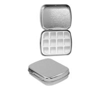 IWOWHERO Palette De Vernis à Ongles 2 Pièces Boîte De Rangement Compartimentée Compacte En Métal Argenté Pour Manucure Professionnelle Et Usage Voyage