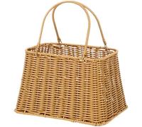 IWOWHERO Panier de Courses Tressé la Main en PP et Fer, Panier de Rangement Portable Pratique pour Fruits, pour Bureau ou Baby Showers