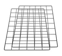 IWOWHERO Panneaux Muraux en Fer Noir 2pcs Grille Métallique Murale pour Décoration et Rangement, pour Bureau et Restaurant Support Photo et Accessoires Décoratifs