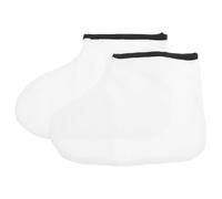 IWOWHERO Paquet à Paraffine pour Pieds en Coton Doux 1 Paire de Doublures Hydratantes Réutilisables Couverture Spa Pieds Beige Clair Bord Noir et Usage Domestique