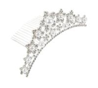 IWOWHERO Peigne à Cheveux Couronne De Diadème Pour Femme Taille Unique Perles Élégantes, Léger Et Résistant à La Décoloration, Accessoire Mariage, Soirée, Bal Et Fiançailles