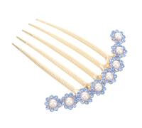 IWOWHERO Peigne à Cheveux Élégant Cinq Dents avec Strass et Perles Accessoire Mariage Léger et Clip Facile à Utiliser pour Femmes Convient à Tous Types et Couleurs de Cheveux