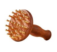 IWOWHERO Peigne De Massage En Laiton Et Bois De Santal Ergonomique Pour Méridiens Du Cuir Chevelu Et Corps Adulte Accès Dos Jambes Bras