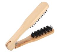 IWOWHERO Peigne de pli de cheveux en bois brosse à Lisseur de cheveux lisseur barbe homme