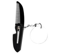 IWOWHERO Peigne Pliant De Poche Pour Hommes Miroir Ovale Petit Peigne à Dents Fines Accessoire Pratique Pour Voyage 1 Unité Design Compact Et