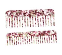 IWOWHERO Peignes à Cheveux Marbrés En Acétate Violet Et Blanc, Lot De 2 Petits Peignes Démêlants, Adaptés Hommes Et Femmes, Coiffage Quotidien Et Voyage