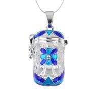 IWOWHERO Pendentif Flacon de Parfum Colonne en Cuivre Ajourée Diffuseur d'Huiles Essentielles Suspendu Support de Pendentif Soi-Même Système de Fermeture Circulaire Mini Anneau pour