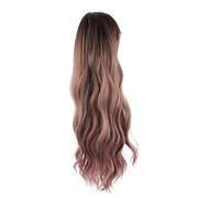 IWOWHERO Perruque Longue Ondulée Naturelle Fibre Résistante à Haute Température Ajustable et Souple Style Quotidien pour Femmes