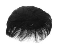 IWOWHERO Perruque Noire Courte Pour Homme Chignon Avec Clip Remplacement Cheveux Châtain Usage Quotidien Et Cosplay