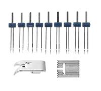 IWOWHERO Pied Presseur Machine à Coudre à Double Aiguille Extensible 9 Rainures, Accessoires Ménagers avec Guide Précis pour Couture Tissus Épais, Compatible Enfile-aiguille Domestique,