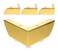 IWOWHERO Pieds De Canapé Et Table Basse en Métal Doré 6 Cm Angle Droit Multifonctionnel Support De Meuble 4 Pièces pour Salon Et Meuble TV