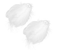IWOWHERO Pince à Cheveux en Plumage Blanches Perles, Alliage Doux et Confortable, 1 Paire, Accessoire Élégant pour Mariage et Bal de Fin d'Année