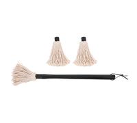 IWOWHERO Pinceau à Badigeonner Barbecue Grand Format Manche en Bois d'Hévéa 2 Têtes de Rechange Accessoire Cuisine Extérieur pour Sauces Marinades et Huile Ustensile Polyvalent pour