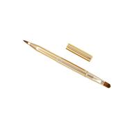 IWOWHERO Pinceau à Lèvres Double Embout Rétractable Doré, Brosse Maquillage Portable pour Application Précise du Rouge à Lèvres et Correcteur, Accessoire Cosmétique Compact pour Femmes