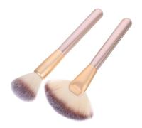 IWOWHERO Pinceau De Maquillage En Poudre Blush 2 Pièces Grand Format Brosse En Éventail Pour Femme Multi-usages Visage