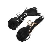 IWOWHERO Pinces à Cheveux Décoratives pour Chignons 2 Pièces, Chignon Décoiffé Artificiel Noir avec Pince en Métal Doré et Argenté, Accessoires Coiffure pour Femme, Postiche