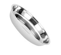 IWOWHERO Plaque de Barbecue Ronde en Acier Inoxydable Argenté, Surface Polie Lisse, Design Simple et Créatif, pour Pique-niques et Réunions Familiales