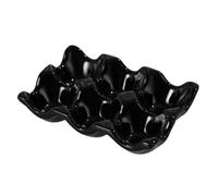 IWOWHERO Plateau à Œufs Céramique Noir Organiseur pour Réfrigérateur et Cuisine Design Élégant et Support Anti-roulement pour Œufs Frais Accessoire Pratique pour Rangement