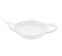 IWOWHERO Plateau Décoratif Céramique pour Sachet de Thé Porte-Sachet Professionnel Design Délicat et Élégant Grand Modèle Blanc Cadeau Maison et Cuisine