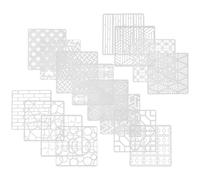 IWOWHERO Pochoirs Géométriques Ajourés en Plastique Réutilisables 16 Pièces 20X20 CM pour Dessin Créatif Gabarit de Peinture Creux pour Papier Murs et Sols DIY Artistique