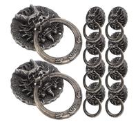 IWOWHERO Poignées de Meuble Installation Facile en Alliage de Zinc Noir Lot de 10 Design Rétro Dragon pour Tiroirs et Boîtes à Vin, Décoration Intérieure Vintage