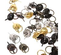 IWOWHERO Poignées Miniatures en Fer 40 Pcs Anneaux Ronds pour Meubles Boutons de Tiroir Décoratifs en 4 Couleurs Accessoires Cuisine Salle de Bain et Bricolage