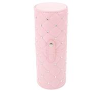 IWOWHERO Porte-Pinceaux de Maquillage Rose avec Strass Seau de Rangement Compact avec Couvercle Anti-Poussière Boîte de Rangement Multifonction pour Pinceaux et Stylos Accessoire de