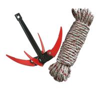 IWOWHERO Râteau de Bassin Pliable en Acier Inoxydable 4 Dents Corde 10 M Outil de Jardinage Professionnel pour Éliminer Les Herbes Aquatiques et Nettoyer Étang Couleur Couleur Aléatoire