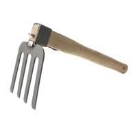 IWOWHERO Râteau de Jardinage à Main en Acier Manche en Bois Léger et Portable Petit Râteau D’Ameublissement du Sol pour Désherber et Cultiver Outil Jardin Compact pour Extérieur 1