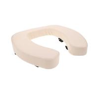 IWOWHERO Rehausseur de Siège de Toilette en Mousse Haute Densité, Coussin Rembourré Moelleux, Étanche avec Fixation Auto-agrippante, Rehausse Surélevée Beige pour Salle de Bain et