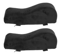 IWOWHERO Repose-Bras de Chaise de Jeu en Coton Noir, Coussin Ergonomique | Accoudoir Chaise Bureau, Housse Lavable, Installation Facile, Antidérapant
