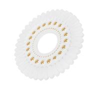 IWOWHERO Rosace de Plafond Européenne en Faux Plâtre Blanc Doré 17,8 Cm Diamètre Extérieur, Médaillon Décoratif Sculpté, Plaque de Recouvrement pour Éclairage et Ventilateur, Décoration