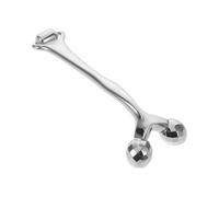 IWOWHERO Rouleau de Massage Facial Double Face en Métal Argenté, Masseur Liftant pour Visage et Cou, Outil Gua Sha pour Stimulation Cutanée et Absorption des Soins, Compact Voyage, Soin