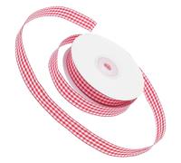 IWOWHERO Ruban Tissé à Carreaux Rouge 16 CM X 22 M - Ruban D’Emballage Décoratif Multi-Usage pour Présents Loisirs Créatifs et Décoration de Fête - Floral pour Nœuds et Compositions