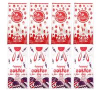 IWOWHERO Sachets en Cellophane Opp Transparents pour Pâques 200 Pièces Motifs Lapin Violet, Œufs Colorés, Attaches Torsadées Dorées, Paquet Présents pour Bonbons, Biscuits, Goûters de Fête