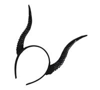 IWOWHERO Serrage-tête Cornes de Mouton Noir, Taille Standard, Accessoire Cosplay Halloween pour Femmes, Bandeau de Fête Diabolique, Utilisation Soirée Déguisement et Photo